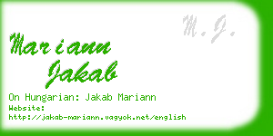 mariann jakab business card